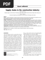 Supply Chains in The Construction Industry: Guest Editorial