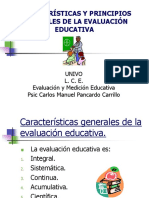 Caractersticas y Principios Generales de La Evaluacion Educativa