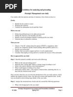 Guidelines For Analyzing and Presenting Strategic Management Case Study - Group Case