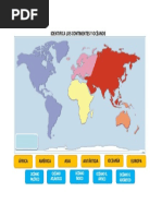 Mapa Continentes y Oceanos para Imprimir