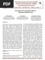 Dye Removal of Adsorption Study in Thespesia Populnea Seed