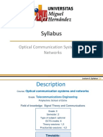 Syllabus: Optical Communication Systems and Networks