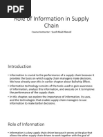 Role of Information in Supply Chain