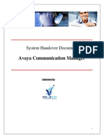 Avaya Communication Manager: System Handover Document