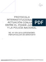 ARRESTO DETENCION DOMILICILIARIA / El Protocolo Interinstitucional de Actuación Conjunta Entre El Poder Judicial y La Policia Nacional RD. #929-2015-DIRGEN/EMG - PNP/OFIASJUR DE 28NOV2015