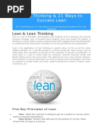 Lean Thinking & 21 Ways To Success Lean