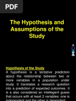 The Hypothesis and Assumptions of The Study