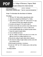 Sop of UV HPLC