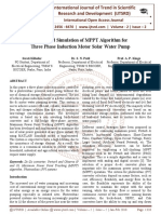 Design and Simulation of MPPT Algorithm For Three Phase Induction Motor Solar Water Pump