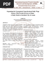 Organising The Unorganised Unprofessional Daily Wage Earners Who Provide Services at Home - A Study Made in Guwahati City of Assam