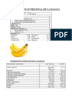 Informacion Nutricional de La Banana