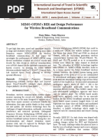 MIMO-OFDM's BER and Design Performance For Wireless Broadband Communications