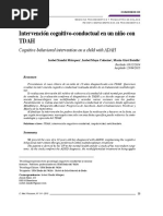 Intervención Cognitivo-Conductual en Un Niño Con Tdah: Cognitive-Behavioral Intervention On A Child With ADAH