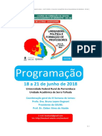 Programação Oficial Geral e Detalhada Da IX Semana de Letras Da UAST/UFRPE