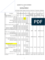 Spring Intake-I: Quantity & Cost Estimate