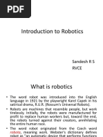 Introduction To Robotics: Sandesh R S Rvce