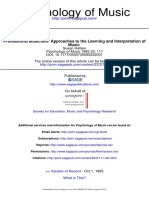 Psychology of Music: Music Professional Musicians' Approaches To The Learning and Interpretation of