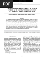 Hatch and Carry Technique For Increasing Oil Palm Fruit Set: Elaeidobius Kamerunicus: APPLICATION OF