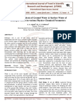 Comparative Analysis of Ground Water & Surface Water of Kolhapur Based On Various Physico-Chemical Parameters