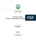 The China Choice:: Economic Interdependence or Territorial Disputes