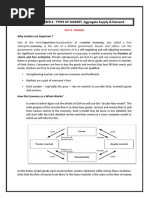 LECTURE NUMBER 4: TYPES OF MARKET, Aggregate Supply & Demand