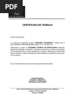 Certificado de Trabajo