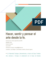 Hacer, Sentir y Pensar El Arte Desde La Fe