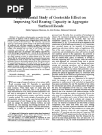 Experimental Study of Geotextile Effect On Improving Soil Bearing Capacity in Aggregate Surfaced Roads PDF