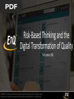 Risk Based Thinking and The Digital Transformation of Quality