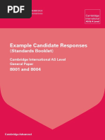 Example Candidate Responses: (Standards Booklet)