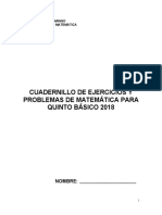 Cuadernillo Matemática 5º Básico