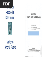 Antonio Andrés Pueyo. Manual de Psicología Diferencial