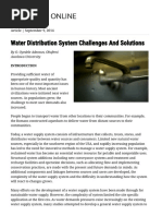 Water Distribution System Challenges and Solutions PDF