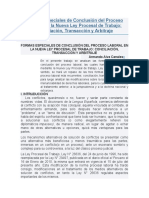 Formas Especiales de Conclusión Del Proceso Laboral en La Nueva Ley Procesal de Trabajo