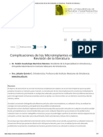 Complicaciones de Los Microimplantes en Ortodoncia - Revisión de La Literatura