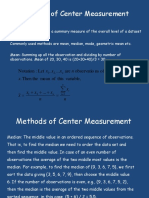 Methods of Center Measurement: X N X X X