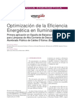 Optimización de La Eficiencia Energética en Iluminación