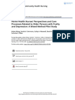 Home Health Nurses' Perspectives and Care Processes Related To Older Persons With Frailty and Depression: A Mixed Method Pilot Study