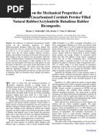 Studies On The Mechanical Properties of Carbonized/Uncarbonized Cornhub Powder Filled Natural Rubber/Acrylonitrile Butadiene Rubber Bicomposite