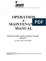 Tuttnauer EHS-Series Autoclave - User and Maintenance Manual PDF