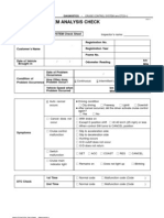 Customer Problem Analysis Check: - Cruise Control System (W/O Etcs-I)