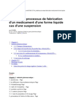 Maitrise de Processus de Fabrication D'un Medicament D'une Forme Liquide Cas D'une Suspension