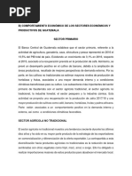 B) Comportamiento Económico de Los Sectores Económicos y Productivos de Guatemala