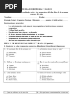 Prueba Historia Meses Del Ano y Dias de La Semana