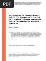 Alomo, Martin (2011) - El Problema de La Eleccion Del Goce y Los Momentos Electivos en El Analisis Considerados A La Luz de La Paradoja de (..)