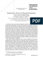 Laboratory Tests of Thyroid Function: Uses and Limitations: D. Robert Dufour, MD