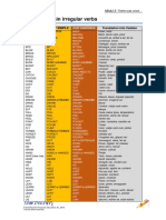 Anglès B1.3 - List of The Main Irregular Verbs