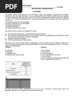 Atividade Classificação Das Soluções - Noturno