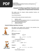 Integrals Yielding Logarithmic Functions and