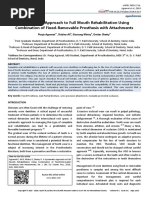 A Systematic Approach To Full Mouth Rehabilitation Using Combination of Fixed Removable Prosthesis With Attachments